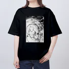 家の中の蛙 SUZURI店／森本のふたつの(黒) オーバーサイズTシャツ