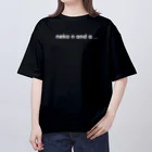 majime-nekoのお店のnekonandaの白 オーバーサイズTシャツ