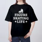 sports_tower スポーツタワーのフィギュアスケート・白・figure skating・グッズ・デザイン・フィギアスケート・#Tシャツ・ステップ・スピン・ジャンプ・スケート靴イラスト・技・男子・女子・かっこいい・かわいい・アイスダンス Oversized T-Shirt