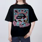 ぷにおもちSHOPのネオンウーパールーパースーパーカー オーバーサイズTシャツ
