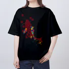 cuuyabowの鯉のぼり・和柄＆スプラッシュ / Red オーバーサイズTシャツ