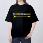 ラグビー　KUMAのThe tackle like an arrow / yellow オーバーサイズTシャツ