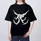 Hachijuhachiの死　DEATH METAL LOGO WHITE オーバーサイズTシャツ