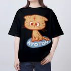 小松菜ほうれん草のキョトンねこ オーバーサイズTシャツ