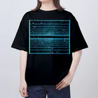 LalaHangeulの遠近グリッドのネオン宇宙 オーバーサイズTシャツ