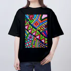 結華の障害者アート 手描きイラスト カラフル Oversized T-Shirt