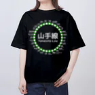 DRIPPEDのJR山手線路線図 白ロゴ Oversized T-Shirt