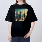 のんびりアート工房のジオメトリック都市 Oversized T-Shirt