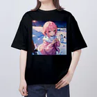 Nemcon Goods Shop [AI Girls🎀]のピンク髪っ娘は雪だるま作りにご満悦!⛄ オーバーサイズTシャツ