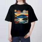 日本の風景 COOL JAPANの日本の風景、夏の風物詩、花火　Japan in summer、HANABI オーバーサイズTシャツ