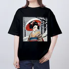 日本の風景 COOL JAPANの日本の風景:雪の降る中の舞妓さん、Jpanese senery:MAIKO in snow Oversized T-Shirt