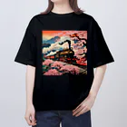 日本の風景 COOL JAPANの日本の風景:SL 蒸気機関車、 Japanese senery: steam locomotive Oversized T-Shirt