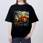 日本の風景 COOL JAPANの日本の風景:SL 蒸気機関車、Japanese senery:SL Steam locomotive オーバーサイズTシャツ