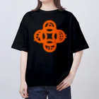 『NG （Niche・Gate）』ニッチゲート-- IN SUZURIの吾唯足知(われただたりるをしる)橙マークのみ Oversized T-Shirt