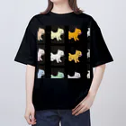 ウエストハイランドホワイトテリアのグッズのヴィンテージフィルム風の白い犬(たくさん) オーバーサイズTシャツ