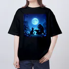 Super_Bluemoonの不思議な世界のゴリラと黒猫の友情🎵 Oversized T-Shirt