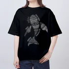 ワカボンドのクジラのアート_濃色生地 Oversized T-Shirt