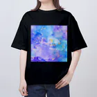 Mafuyuの手描きアートのルミナス手描き水彩画アート オーバーサイズTシャツ