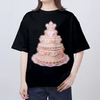 moom's shopのcake bear pink Oversized T-Shirt