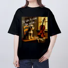 at_taroのSchnauzer who wants to play the violin Oversized T-Shirt