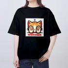 kk-welcomeの肉球で目隠し猫ちゃん オーバーサイズTシャツ