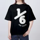 1/6(ONE SIXTH)の1/6(ONE SIXTH) ロゴグッズ（白） オーバーサイズTシャツ