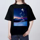 筆文字デパート【書家/書道家 伊藤月山（白水）】のBIGサイズTシャツ【雪のふる峰 ～snow-capped peak～】美しい筆文字 Oversized T-Shirt