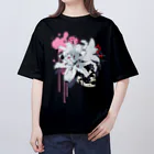 nanaqsaのLily Skull [Pink] オーバーサイズTシャツ