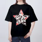 LalaHangeulのハングルスター　Black&White 白地バージョン オーバーサイズTシャツ