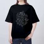 のほほんぞくの古代の生き物パラダイス（ホワイト） オーバーサイズTシャツ