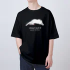 ねこさまハクのおみせやさんごっこのアイラブテレワークwithネコチャン(恋色) Oversized T-Shirt