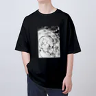 家の中の蛙 SUZURI店／森本のふたつの(黒) Oversized T-Shirt