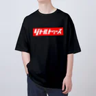 灰＆狼のリトルトゥルース　赤バック オーバーサイズTシャツ