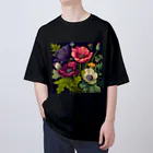 botanicalartAIのアネモネのボカニカルアートイラスト オーバーサイズTシャツ