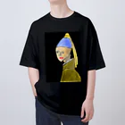 Genart0717のGirl with a pearl earring　フェルメールの真珠の耳飾りの少女 オーバーサイズTシャツ