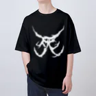 Hachijuhachiの死　DEATH METAL LOGO WHITE オーバーサイズTシャツ