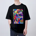 結華の障害者アート 手描きイラスト カラフル オーバーサイズTシャツ