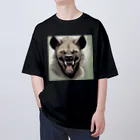 京都イラスト工房の動物シリーズ24：ハイエナ オーバーサイズTシャツ