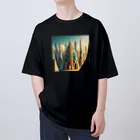 のんびりアート工房のジオメトリック都市 Oversized T-Shirt