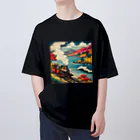 日本の風景 COOL JAPANの日本の風景:SL 蒸気機関車、Japanese senery:SL Steam locomotive Oversized T-Shirt