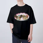 猫のきぬくんのお店のれおまるくんとみんちゃんのリボン Oversized T-Shirt