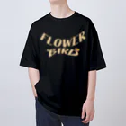 Yums CollectionのBlack Flower Bird オーバーサイズTシャツ