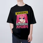 World_Teesの警告：勝手にアニメについて話し始めるかもしれません Oversized T-Shirt