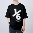 1/6(ONE SIXTH)の1/6(ONE SIXTH) ロゴグッズ（白） オーバーサイズTシャツ