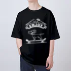 nidan-illustrationのhappy dog -ENJOY- (wite ink) Oversized T-Shirt