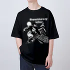 【12moonMonstarＺ】トゥエルブムーンモンスターズのゴリラ月を目指す  白×黒 オーバーサイズTシャツ