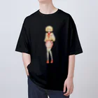 303companyのファッションデザイン画イラスト 「ピンクの女の子」 オーバーサイズTシャツ