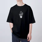 Andiamoの毛深サボテン（白） Oversized T-Shirt