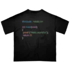 ぬのC言語 HelloWorld 白 オーバーサイズTシャツ