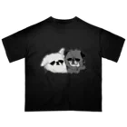 popogameの黒パグ&ペキニーズ　グラサン オーバーサイズTシャツ